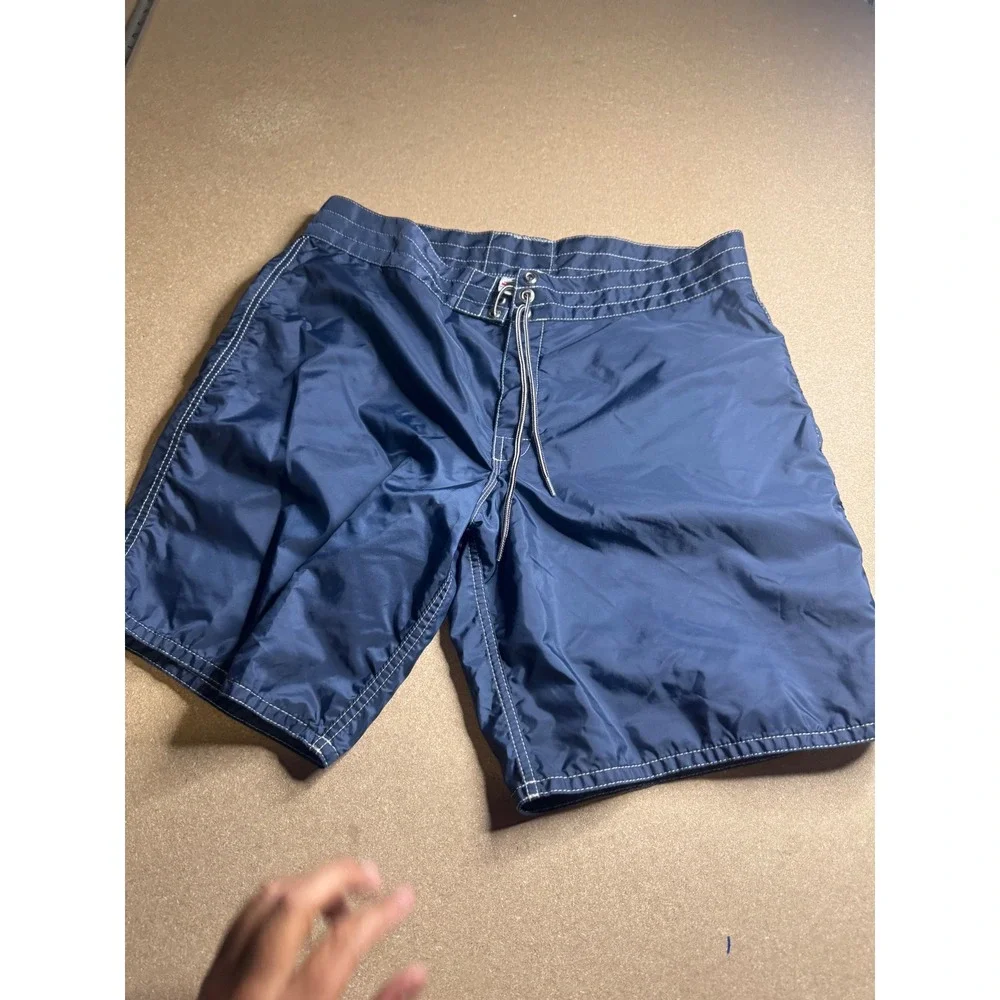 Birdwell Beach Britches Navy Blue Board Shorts Mens 36 Surf Trunks MA3311 USA